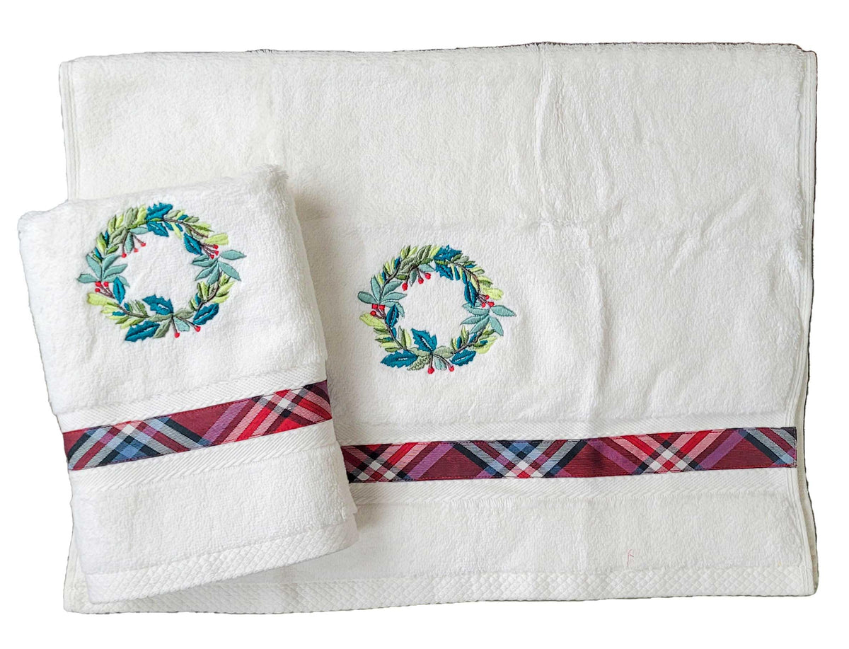 Vivid Deccor Christmas Gift Christmas DecorWreath Hand Towels