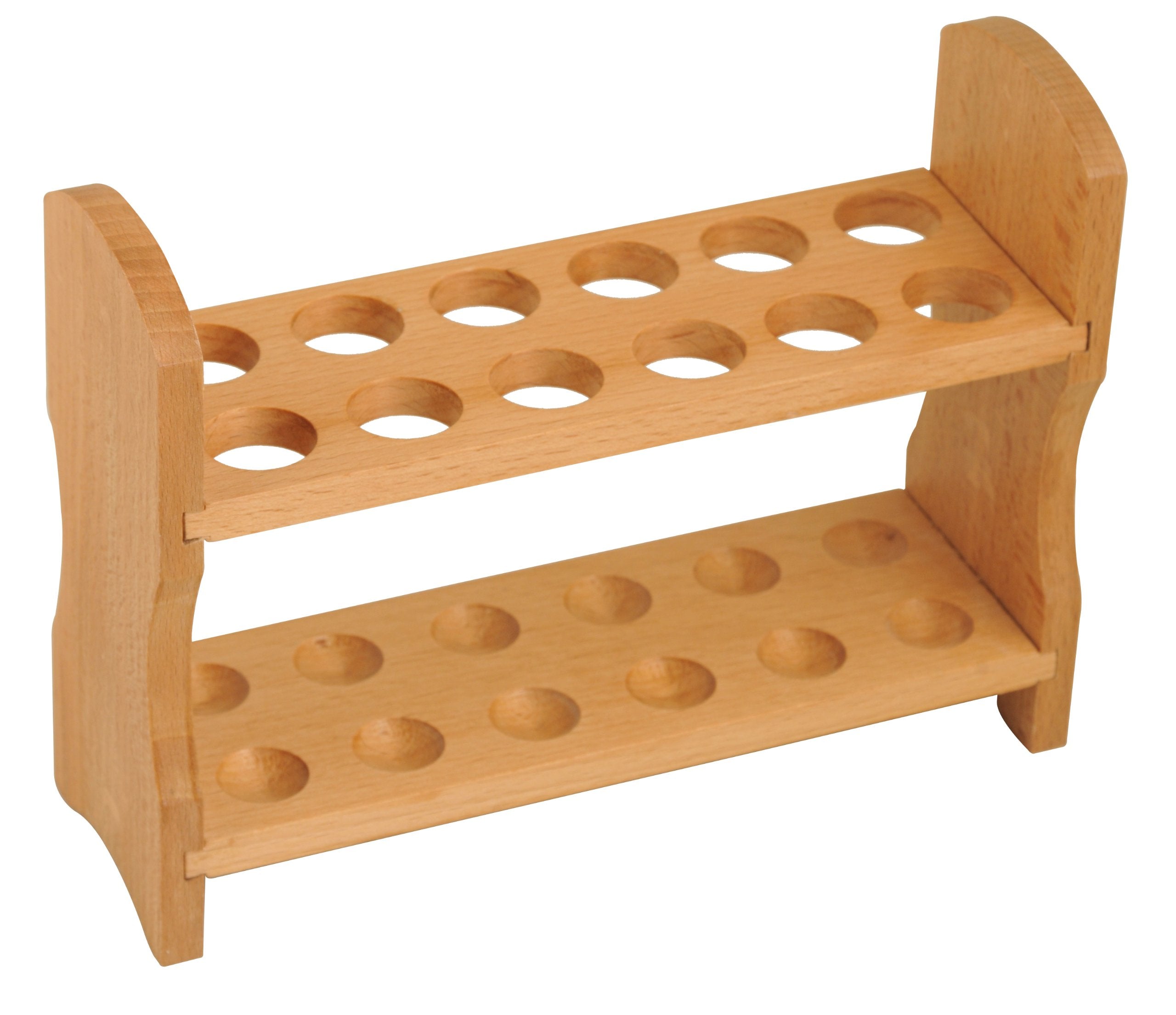 EISCO Test Tube Rack, 9 Inch - 12 Tube Capacity - Wooden, Beechwood