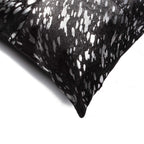 HomeRoots Silver & Black Cowhide, Microsuede, Polyfill 18'' X 18'' X 5'' 2 Pcs Modern Silver and Black Torino Quattro Pillow