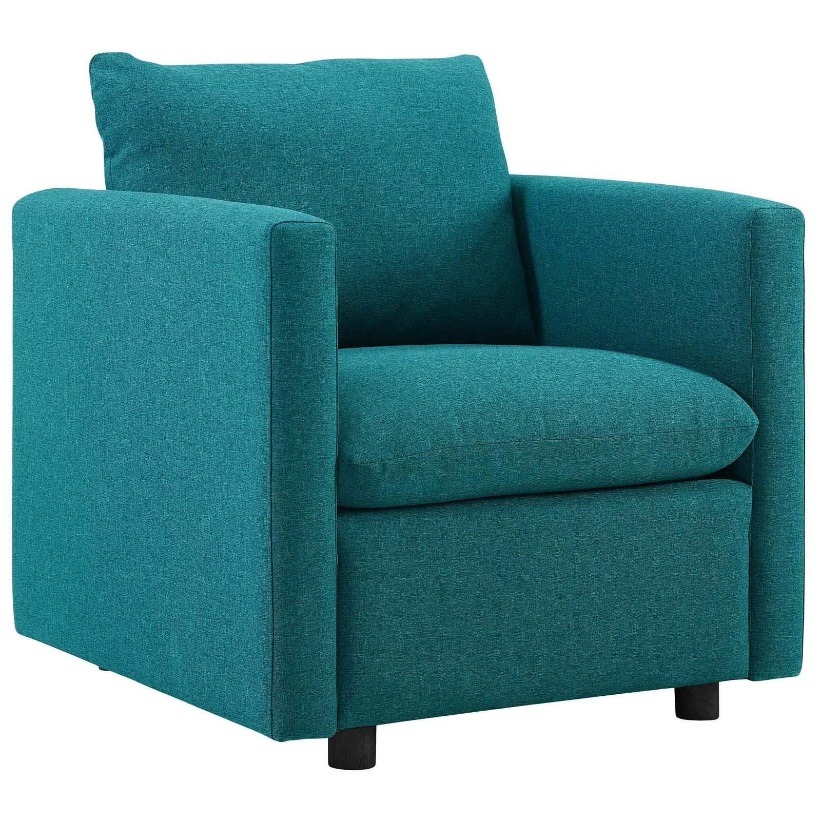Modway Activate Upholstered Fabric Sofa, Armchair - Set Of 2, Teal