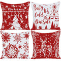 Ezving Merry Christmas Baby It'S Cold Outside Happy Winter Snowflakes Bright Deer Velvet Red Decorative Throw Pillow Cover Perso