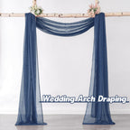 Donren Semi Sheer Panel Curtains Scarf-Home Decor Window Sheer Valance Voile Scarf 1 Piece,52 Inches Wide By 216 Inches Long,Nav
