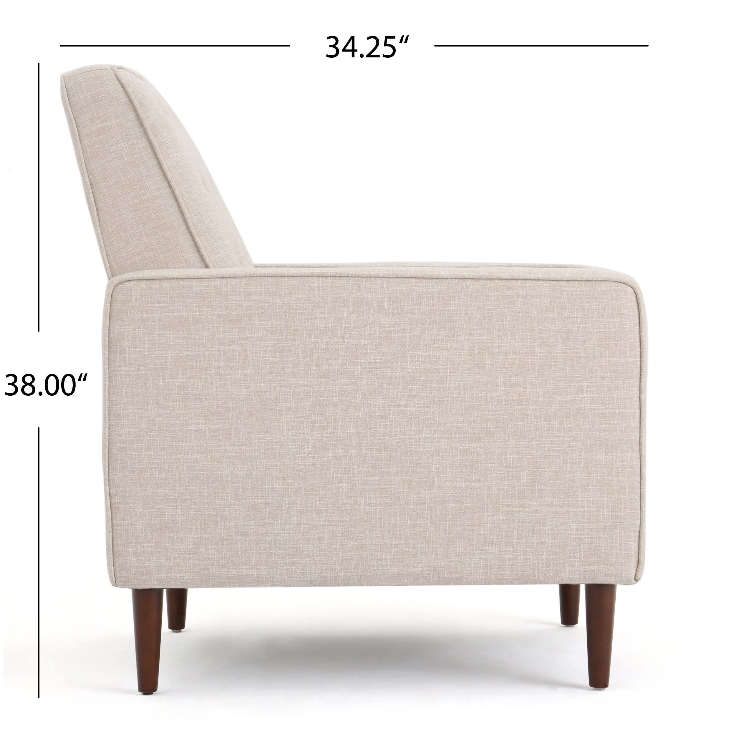 Christopher Knight Home Macedonia Mid Century Modern Tufted Back Fabric Recliner (Cream)