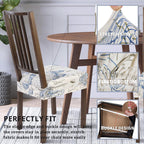 Searchi Stretch Dining Chair Seat Covers Set Of 6, Soft Removable Washable Seat Covers For Dining Chairs, Dining Room Seat Cover Protector (Rear-Covered, Butterfly)