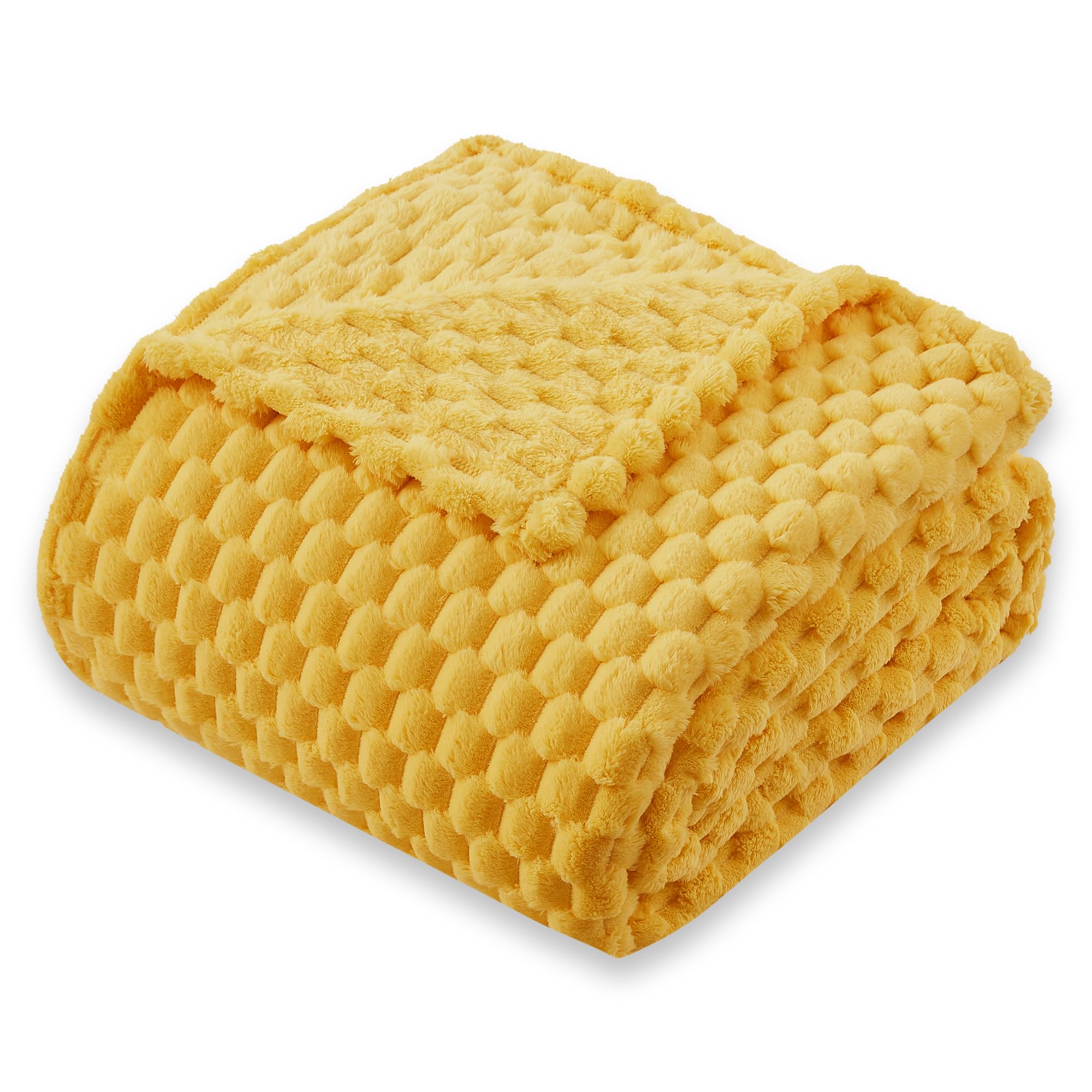Korbliss Super Soft Fleece Twin Blanket 50X70 Inches For Couch, Premium Silky With 3D Imitation Turtle Shell Jacquard Decorative
