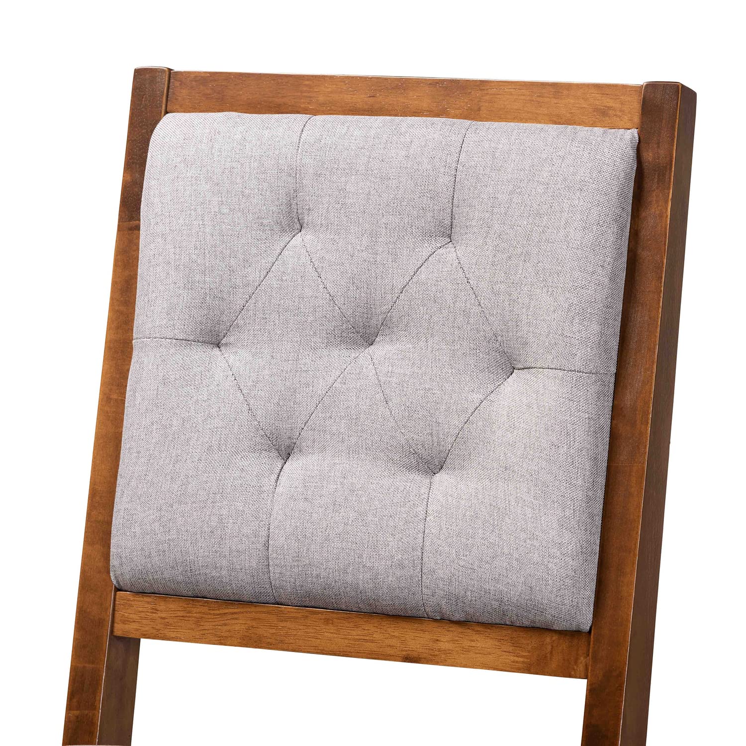 Baxton Studio Gideon Modern and Contemporary Grey Fabric Upholstered and Walnut Brown Finished Wood 2-Piece Counter Stool Set