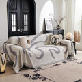 Mysky Home Boho Couch Cover Super Soft Couch Covers For 2-3 Cushion Couch Sofa, Modern Grey Jacquard Sofa Slipcover Loveseat Futon Cover, Couch Covers For Sectional Sofa, 71' X 118', Grey Curve
