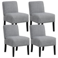 Giantex Armless Accent Chair Set Of 4, Upholstered Living Room Chair With Rubber Wood Legs, Modern Slipper Side Chair, Reading C