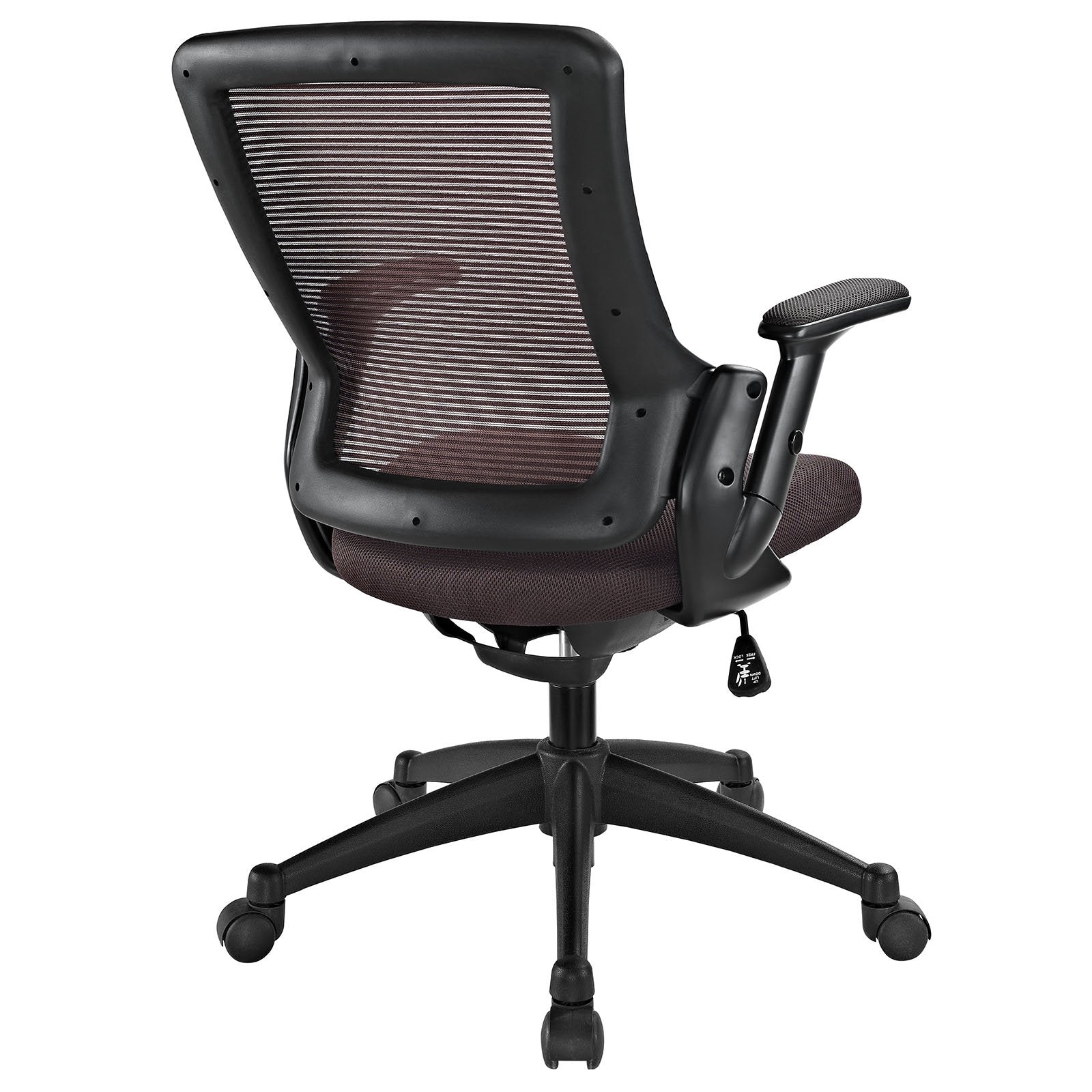 Lexmod Aspire Office Chair With Mesh Back And Brown Padded Seat