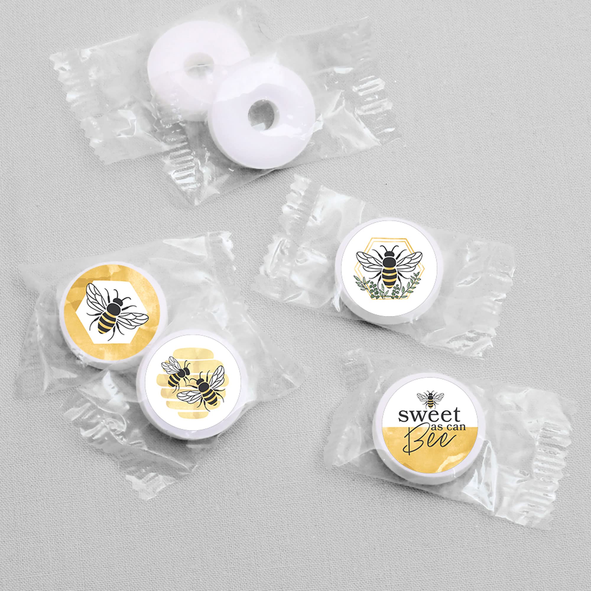 Big Dot Of Happiness Little Bumblebee - Bee Baby Shower Or Birthday Party Round Candy Sticker Favors - Labels Fit Chocolate Cand
