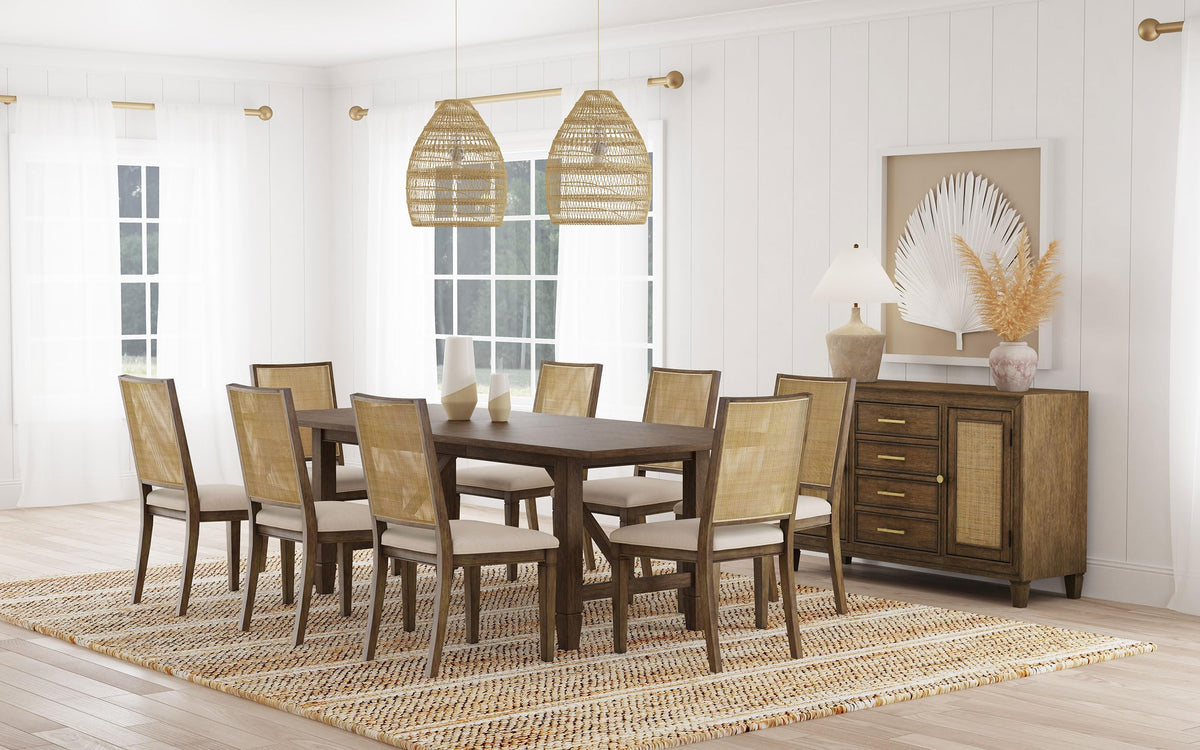 Coaster Home Furnishings Matisse 9-Piece Rectangular Dining Table Set Light Brown