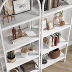 Tribesigns 4-Tier Open Bookshelf, 70.8' Industrial Wood Bookcase Storage Shelves With Metal Frame, Freestanding Display Rack Tall Shelving Unit For Office, Bedroom, Living Room (White, 2Pcs)