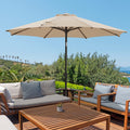 Wikiwiki 9 Ft Patio Umbrellas Outdoor Table Market Umbrella With Push Button Tilt/Crank,8 Sturdy Ribs, Fade Resistant Waterproof
