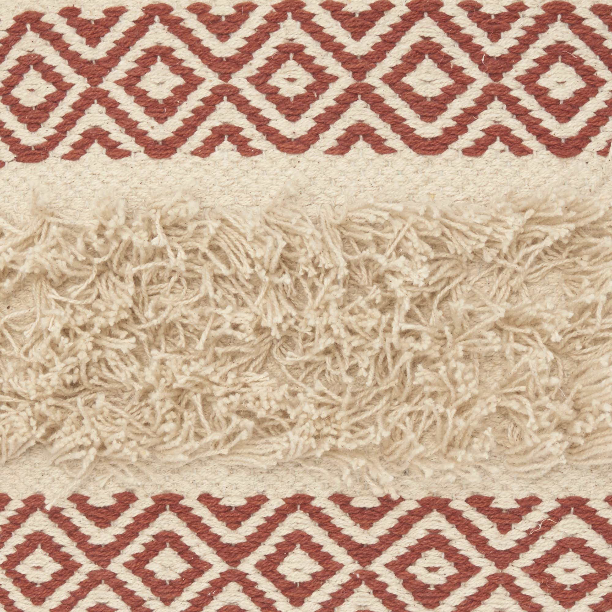 HomeRoots 100% Cotton Clay Diamond Patterned Throw Pillow