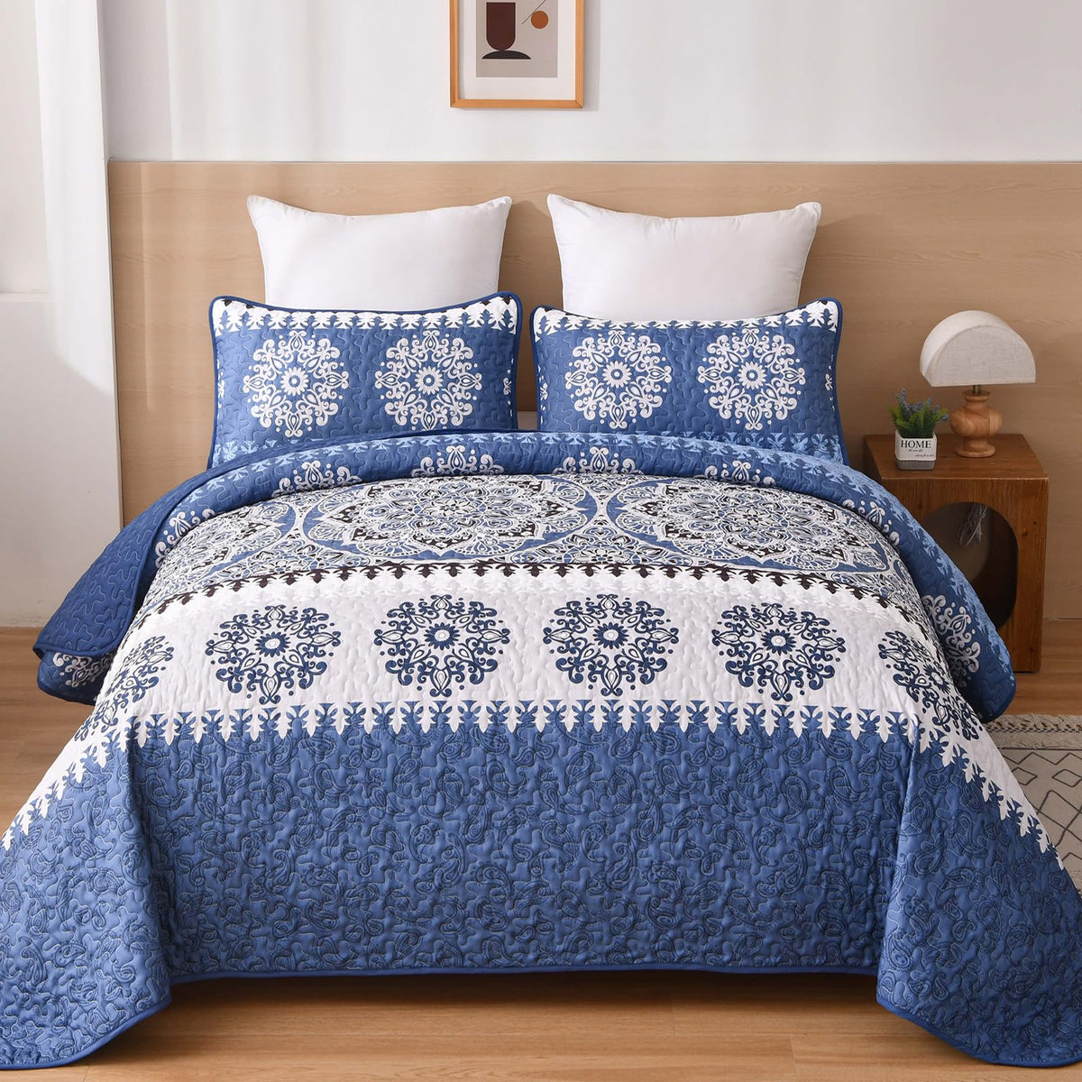 Xruibed Grey Quilt Set Queen Bohemian Striped Quilt Coverlet Set 3 Pieces Boho Patchwork Bedspread With 2 Pillow Shams Elegant S