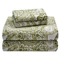 Pointehaven 100% Cotton Percale Sheets - Printed Bed Sheet & Pillowcase Sets - Soft Cotton Bed Sheets Set - Fits Mattress 18 inc