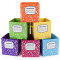 11 Inch Composition Book Classroom Fabric Storage Bins, Bright Color