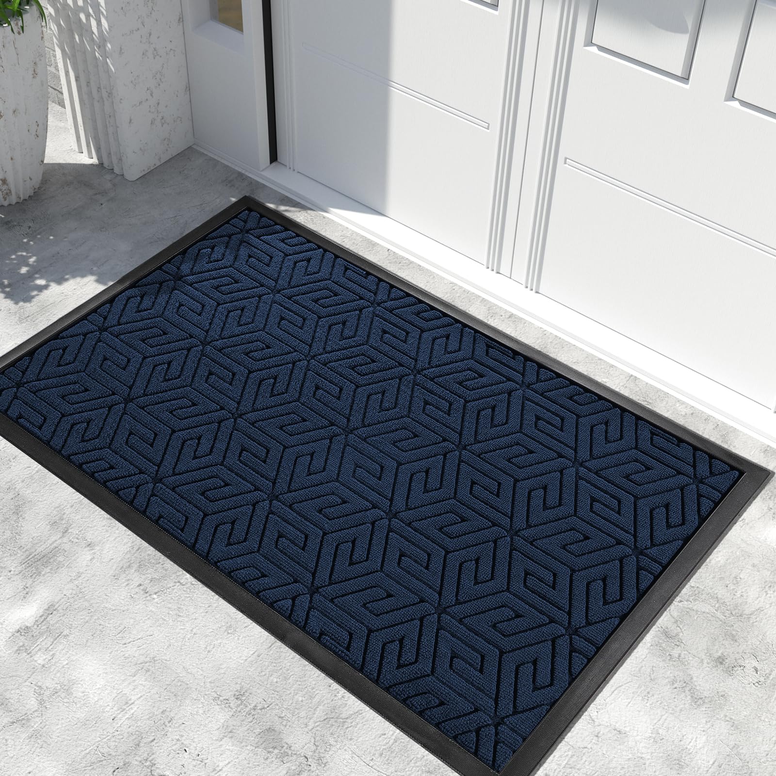 Yimobra Sturdy Front Door Mat, 59.8X36 Inch, Big Heavy Duty Welcome Outdoor Indoor Doormat Entrance Floor Matt, Non Slip Rubber
