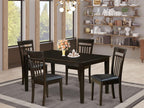 East West Furniture CAP5S-CAP-LC 5 Piece Dining Room Table Set Includes a Rectangle Wooden Table and 4 Faux Leather Kitchen Dining Chairs, 36x60 Inch, Cappuccino