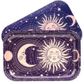 Sun Moon Rolling Tray with Magnetic Lid, 11x7 - Large Storage Decorative Tray - Ideal for Home & Travel, Celestial Aesthetic
