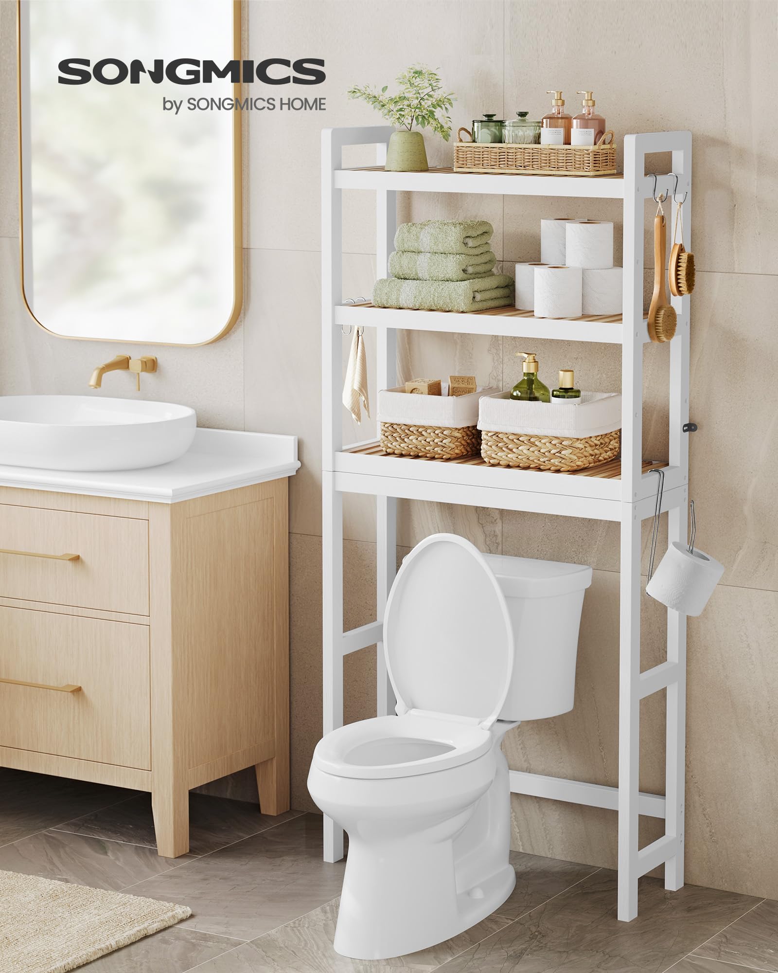 SONGMICS Over the Toilet Storage Shelf - Thumbnail 4