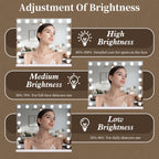 Nusvan Vanity Mirror With Lights,Makeup Mirror With Lights With 17 Dimmable Led Bulbs, 3 Color Lighting Modes Detachable 10X Mag
