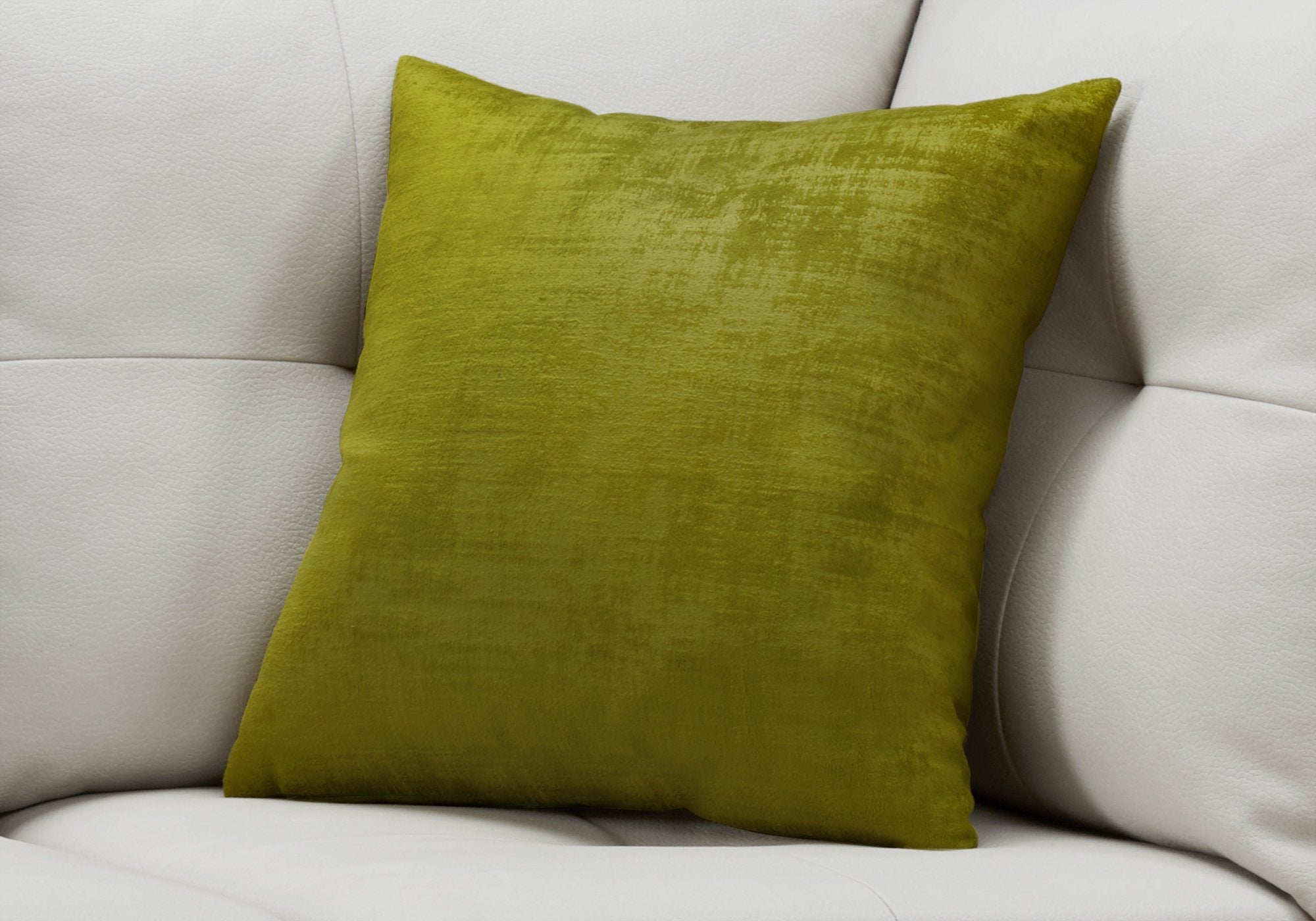 Monarch Specialties 9244, 18 X 18 Square, Insert Included, Decorative Throw, Accent, Sofa, Couch, Bedroom, Polyester, Hypoallergenic, Modern Pillow 18&quot;X 18&quot; Lime Green Brushed Velvet 1Pc