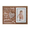Buecasa Godmother Gifts from Godchild - Godparent Picture Frame Wood Grain with 4x6 Inches Vertical Photo- Gifts for Goddaughter