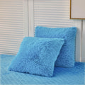 Liferevo 2 Pack Fluffy Faux Fur Pillow Shams, 18 X 18 Inches Throw Pillow Covers, Luxury Decorative Furry Pillowcases Cushion Co
