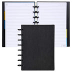 Talia Discbound Notebooks, Planner, Customizable, (Black W/Black Discs, Junior (5.5In X 8.5In))