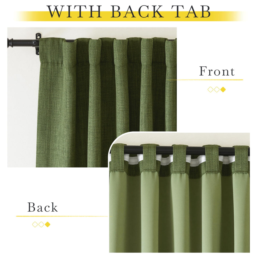 Nicetown Room Darkening Faux Linen Curtains For Living Room, Pinch Pleated Linen Burlap Textured Light Blocking Noise Dampening