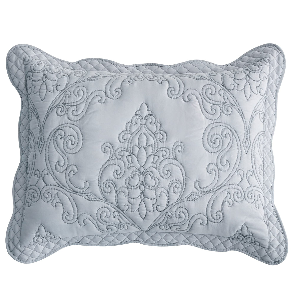 Chixin Microfiber Standard Pillow Shams Set Of 2 - Decorative Quilted Pillow Covers - Grey - Size (20'' X 26'')