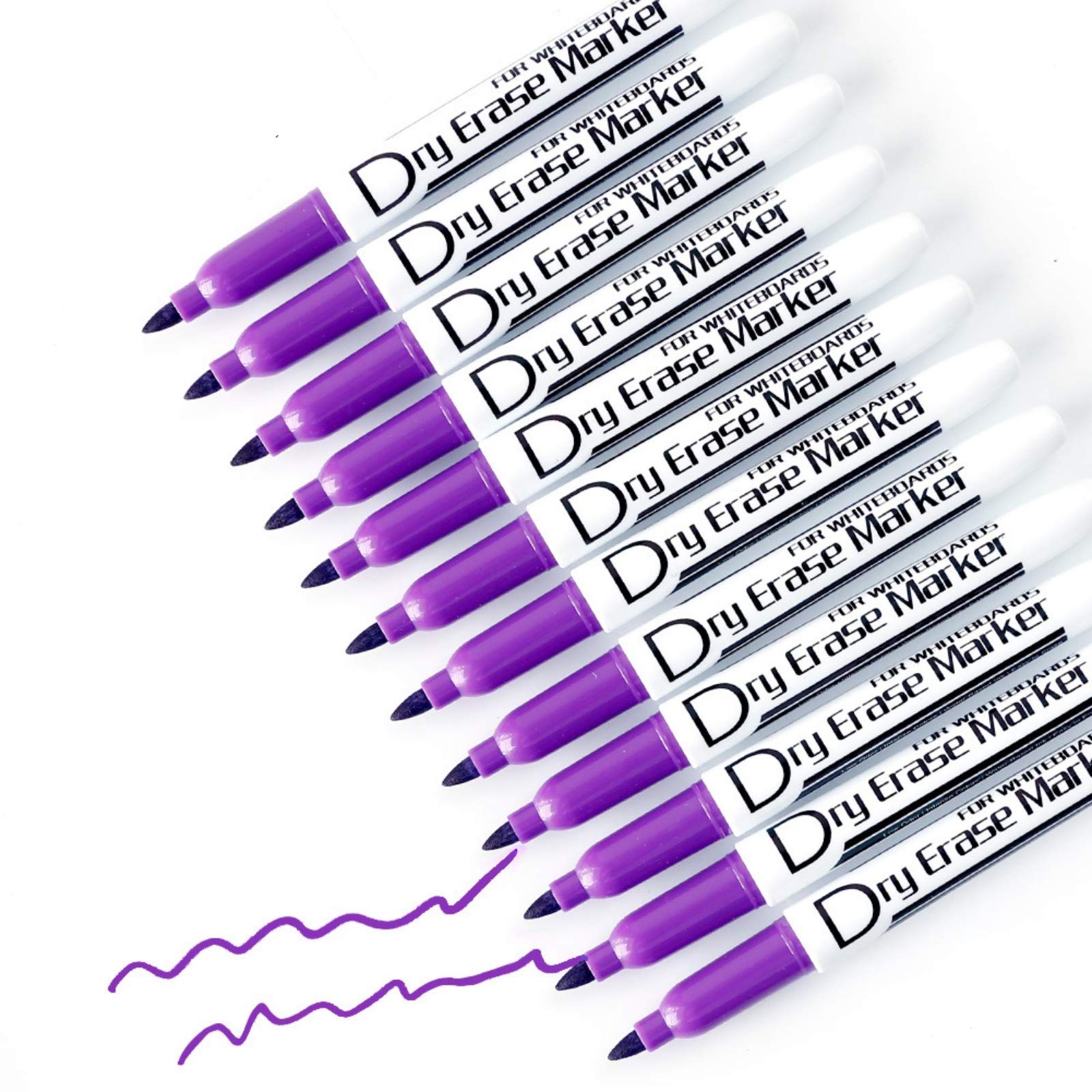 Volcanics Purple Dry Erase Markers Low Odor Fine Whiteboard Markers Thin Box Of 12