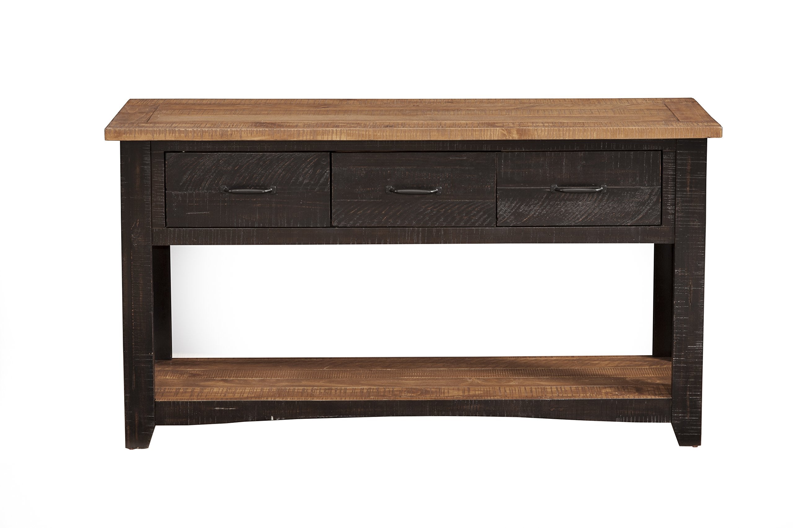 Martin Svensson Home Rustic Sofa Table, Antique Black And Honey Tobacco