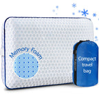 Fulocean Cooling Travel & Camping Memory Foam Pillow, Medium Firm, Compact Lightweight, Breathable Washable Cover, White, Pack of 1