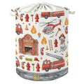 GWOKPAAI Fire Truck Nursery Laundry Basket, Boys Laundry Basket Hamper, Red Fire Fighting Supplies Dog Waterproof Collapsible Cl