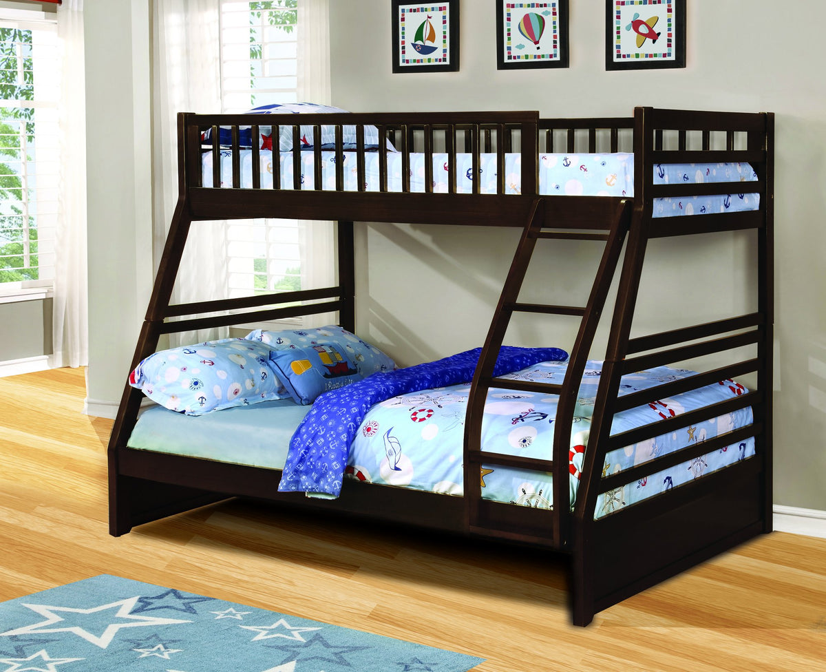 Bella E. Sofia Twin/Full Bunk Bed, Trundle Included, Java