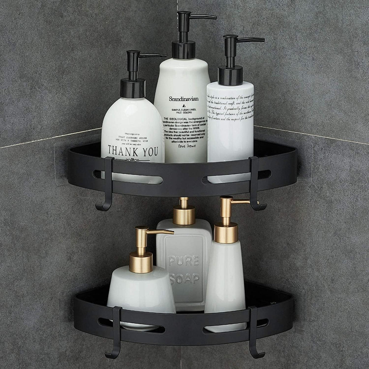 Rylan SelfAdhesive Aluminium Bathroom Corner Shelf Rack Bathroom Corner Organizer Stand Bathroom Organisers Storage Racks Bathr