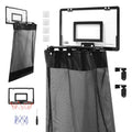 Basketball Hoop Hamper, Over the Door Basketball Hoop Laundry Basket, Space Saving Hanging Dirty Clothes Organizer for Dorm Room