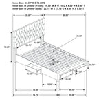 Coaster Home Furnishings Soledad Modern Classic Fabric Upholstered Full Size Storage Panel Bed Frame Platform Bed 52-inch Headboard Light Grey 305878F