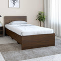 Nilkamal Arthur Wooden Single Bed Without Storage | Engineered Wood | 1 Year Warranty | Contemporary Design | Walnut