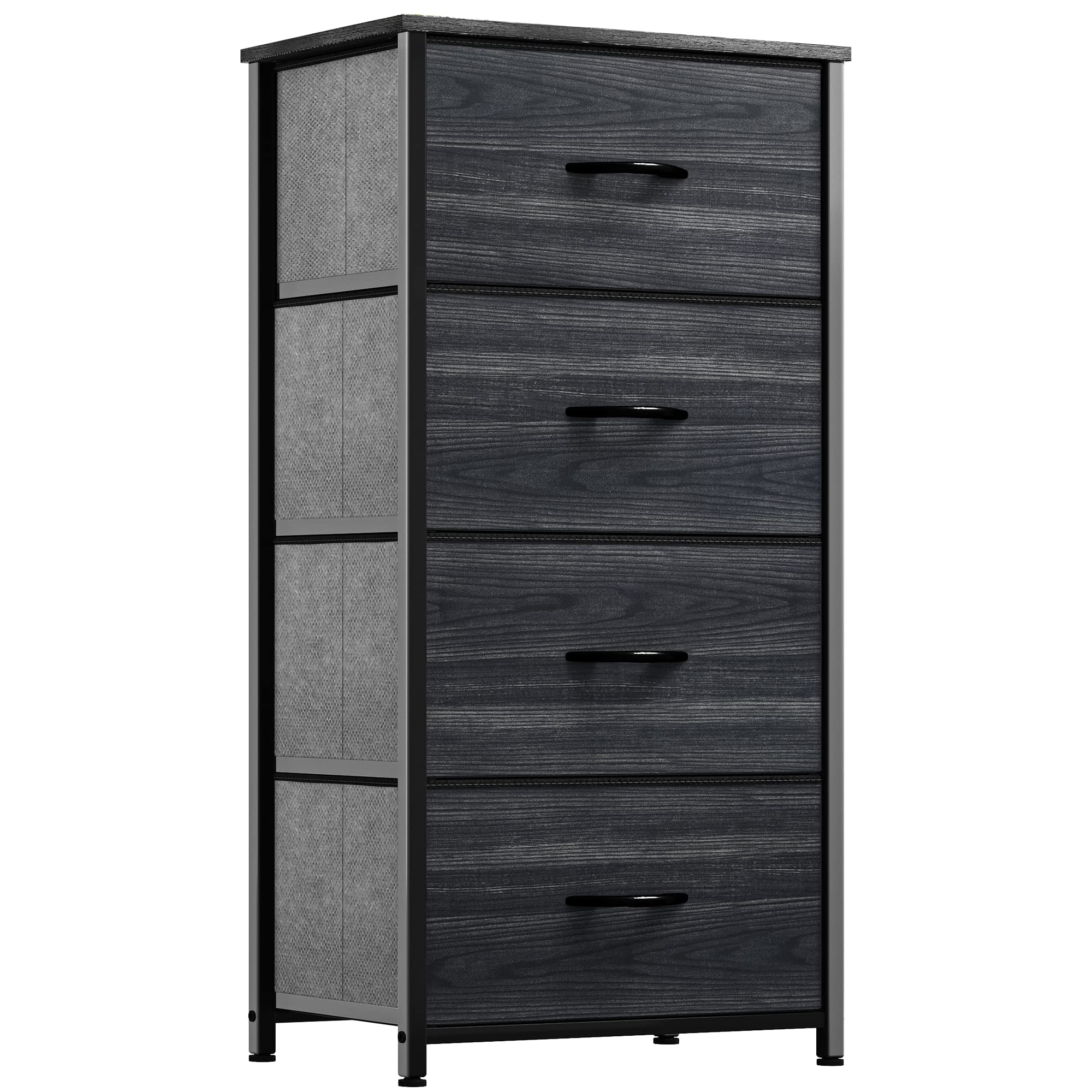 YITAHOME Dresser with 4 Drawers - Fabric Storage Tower, Organizer Unit for Hallway, Closets - Sturdy Steel Frame, Wooden Top & E