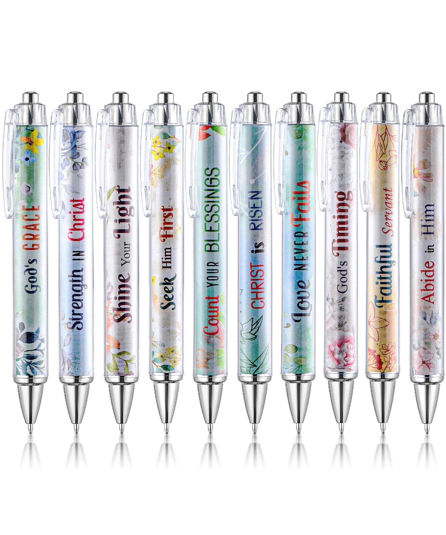 Mr. Pen- Christian Pen Set, 10 Pack, Floral Serenity, Black Ink, Bible Verse Pens For Women, No Bleed Through, Ballpoint, Inspir