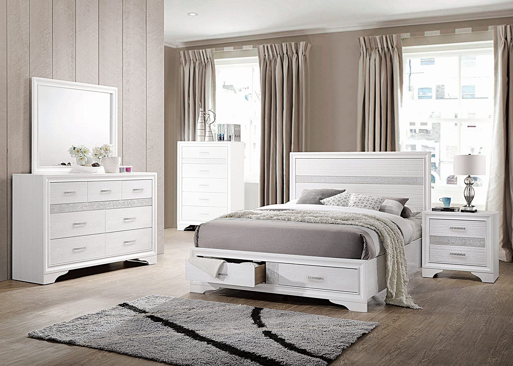 Coaster Miranda Queen Bed 4-Piece Set, White