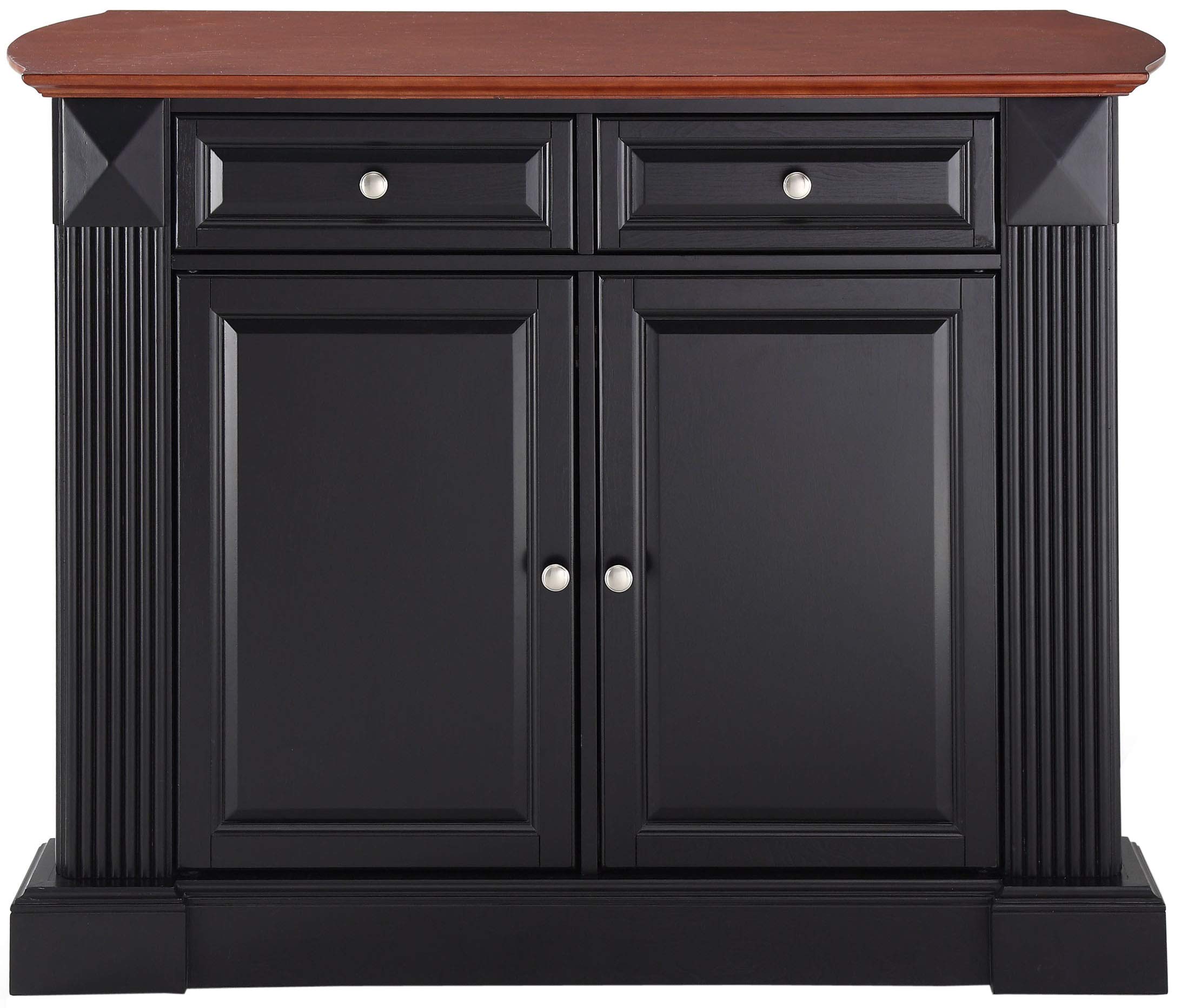 Crosley Furniture Drop Leaf Kitchen Island/Breakfast Bar, Black