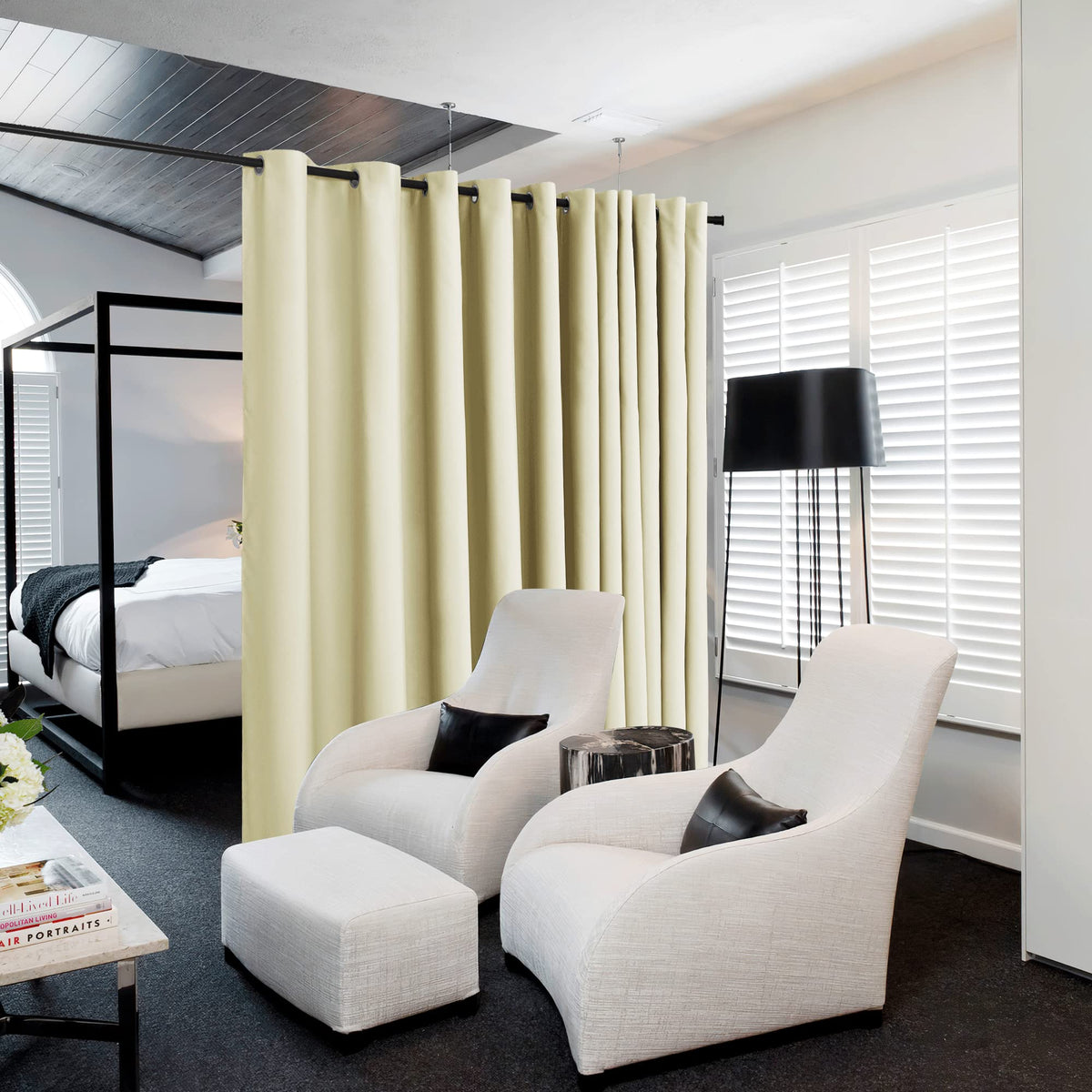 Nicetown Closet Door Heavy Curtain, Room Dividers Shade Screens Partitions, Extra Large Grommet Top Space Partition Blackout Cur