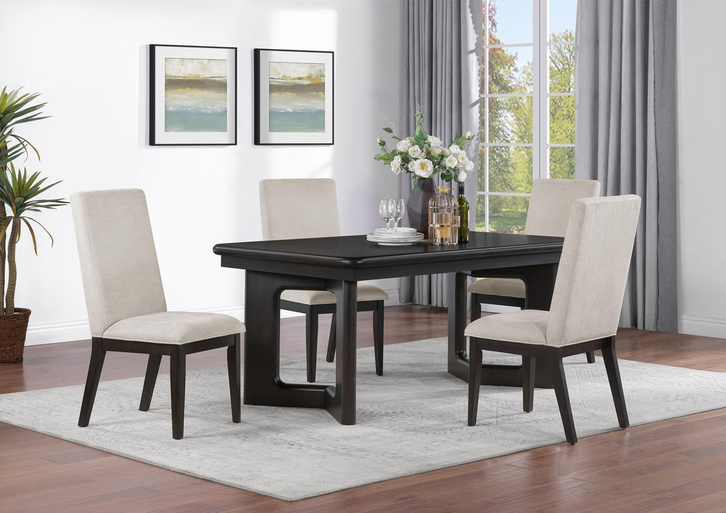 Coaster Home Furnishings Hathaway 5-Piece Rectangular Dining Table Set Acacia Brown