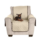 Furhaven Water-Resistant & Reversible Chair Cover Protector For Dogs, Cats, & Children - Two-Tone Pinsonic Quilted Living Room Furniture Cover - Espresso/Clay, Chair