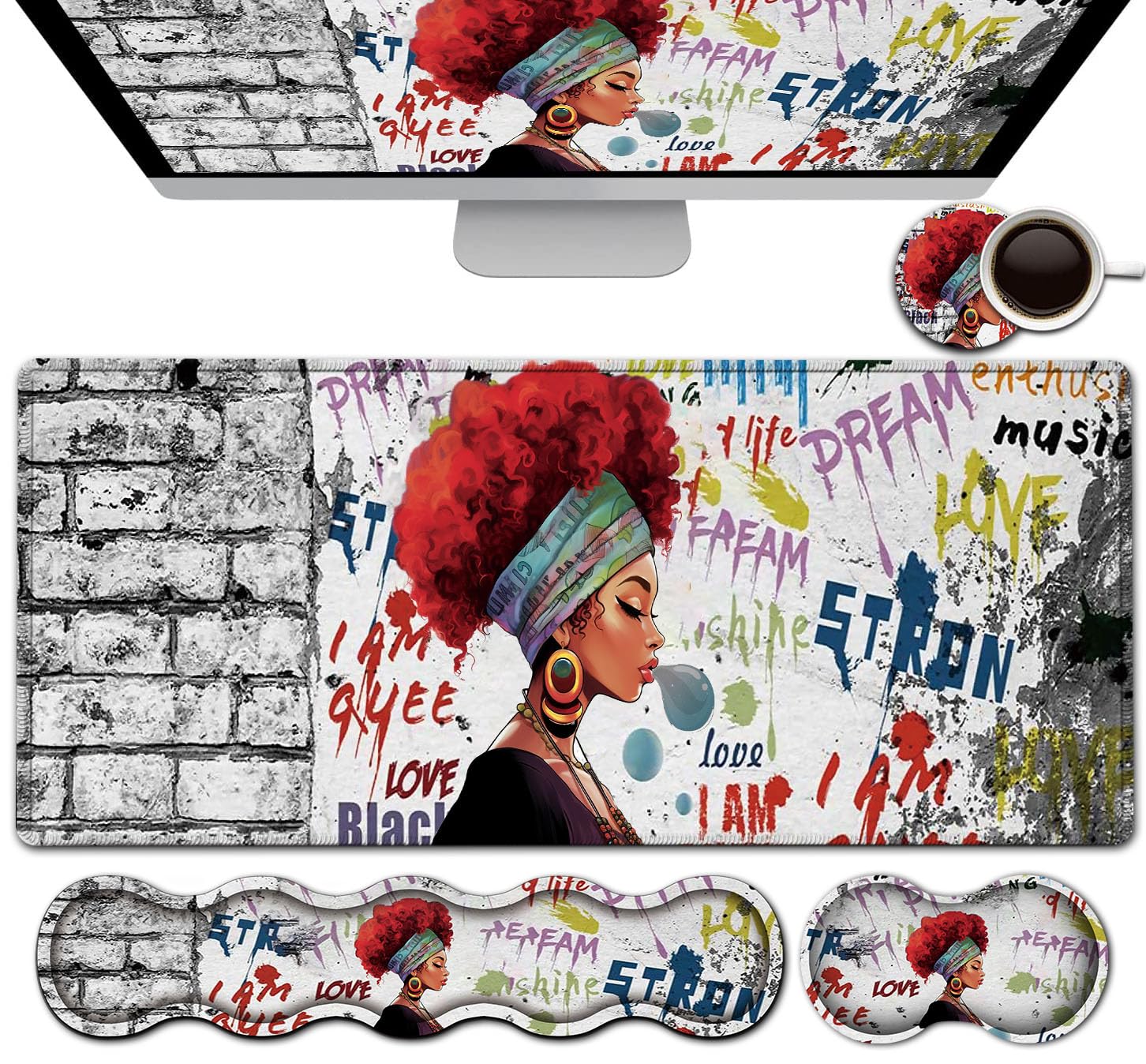 Large Mouse Pad, Office Desk Pad,Laptop Desk Table Protector Writing Mat,Ergonomic Extended Wihte Mouse Pad,Keyboard Wrist Rest