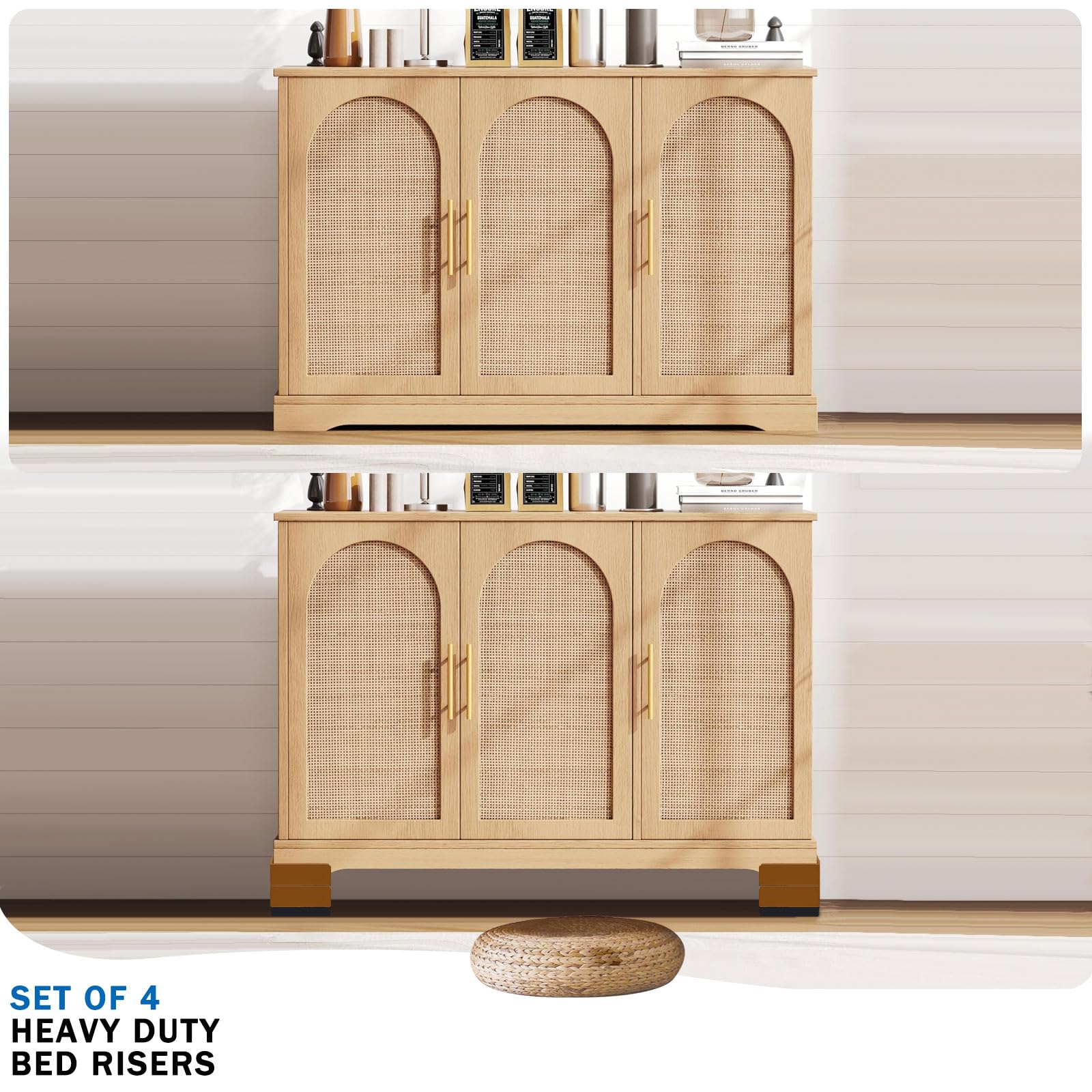 Annkut Bed Furniture Risers 3 Inch, Square Adjustable Risers Blocks For Bed Sofa Table And Couch Lift To 1.5 Or 3 Inch,Heavy Dut